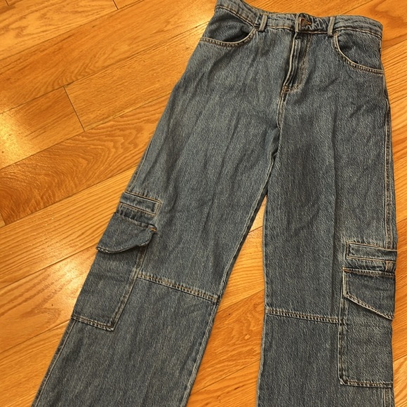 ZARA Denim Cargo Pants - Picture 3 of 12